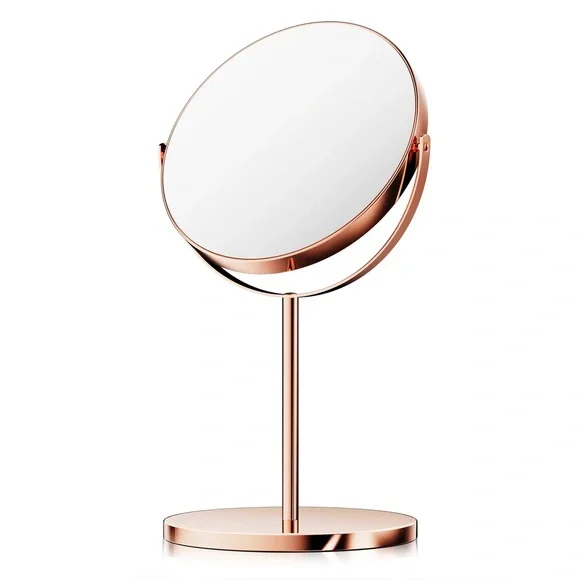 Rose Gold Vanity Mirror double-sided magnifying pre-owned stand makeup beauty - Picture 1 of 2